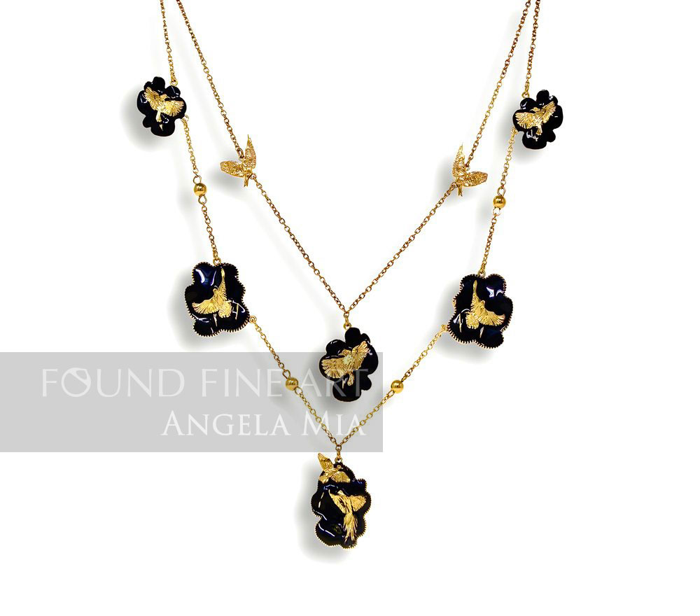 "Arise" Necklace-Gold & Black