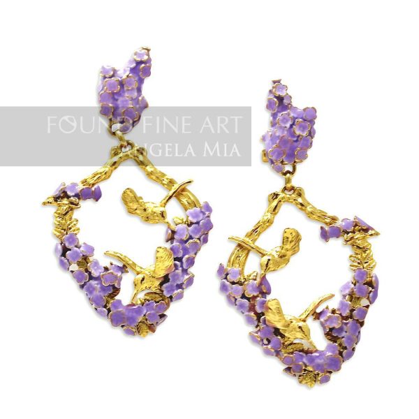 "Harmony" Earrings-Gold & Lavender