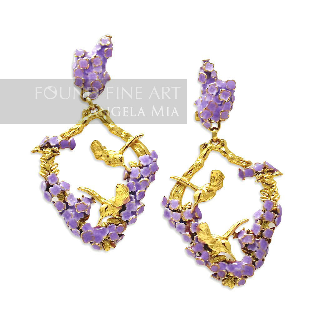 "Harmony" Earrings-Gold & Lavender