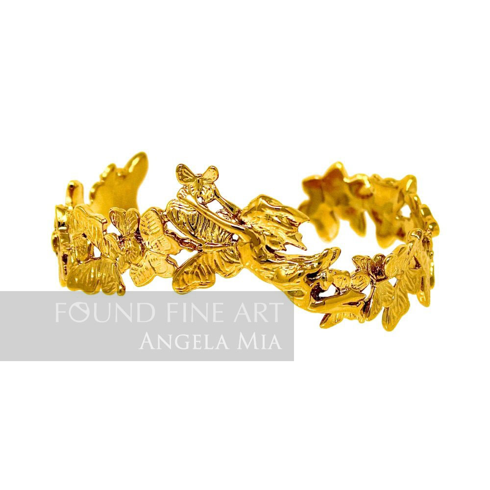 "Lift Her With Butterflies" Bracelet-Gold