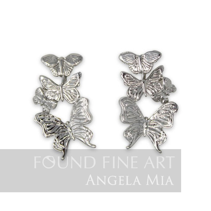 Butterfly Breeze Earrings - White Rhodium