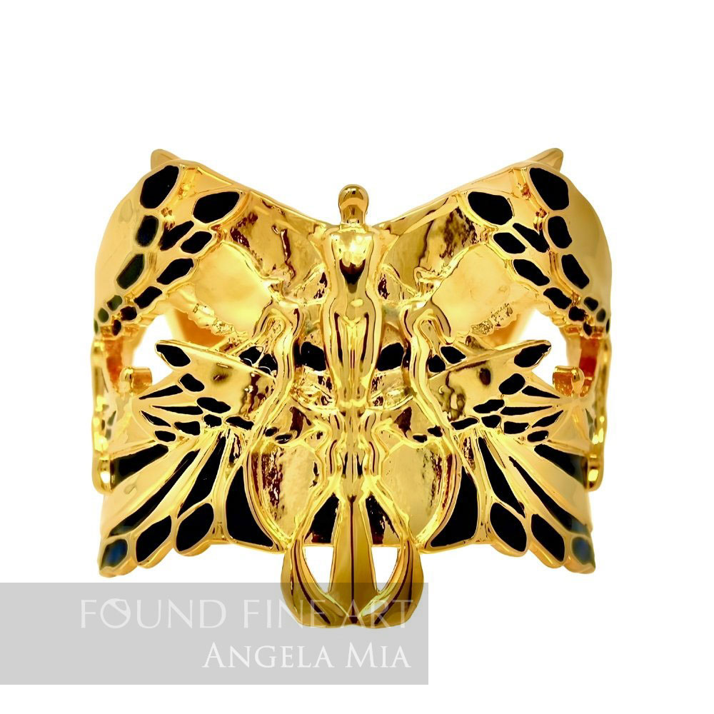 "Soaring" Cuff - Gold & Black