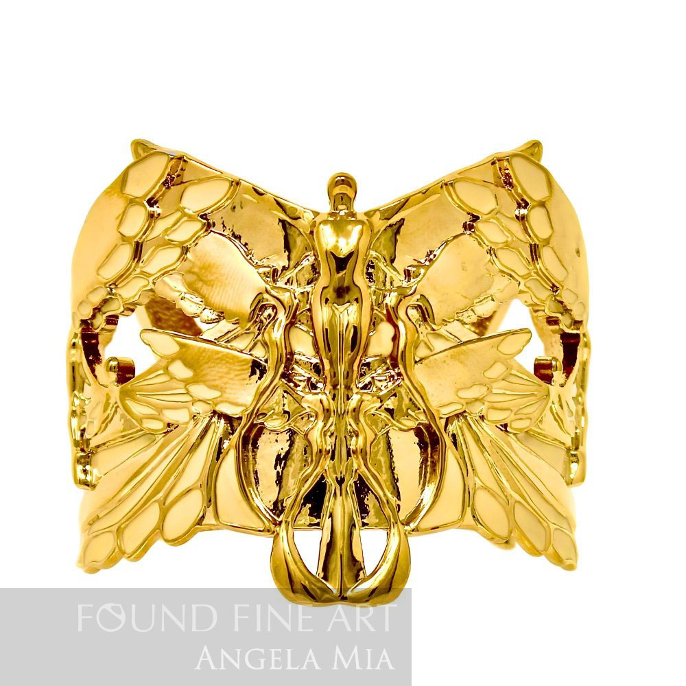 "Soaring" Cuff - Gold & Champagne