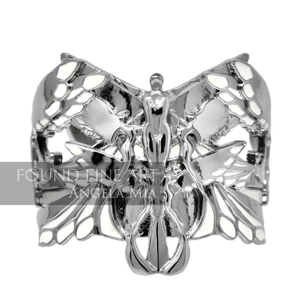 "Soaring" Cuff - White Rhodium & White