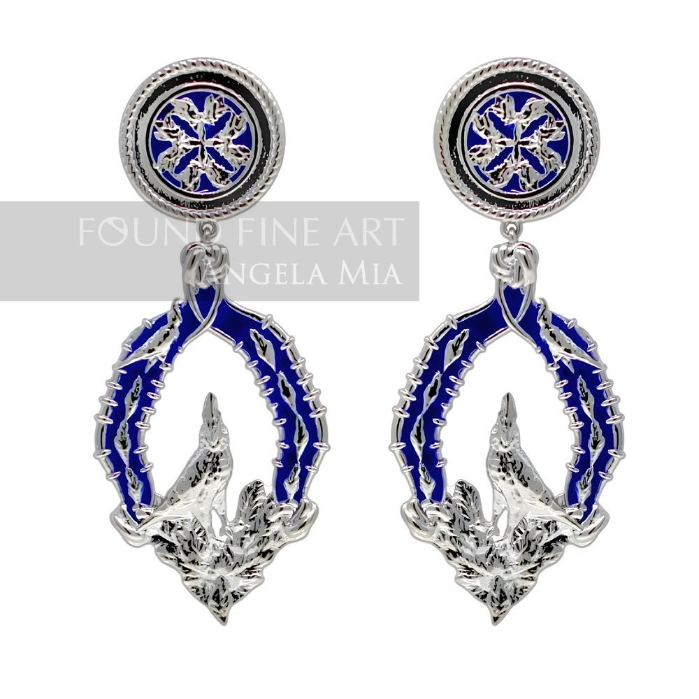 "Vigor" Earrings Classic - Silver & Royal Blue