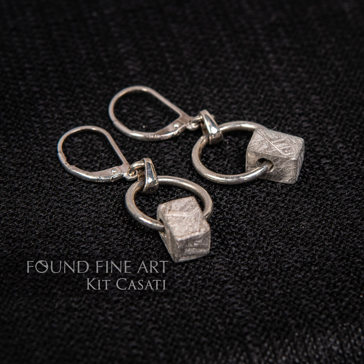 "Meteorite & Silver Earrings" Meteorite Collection