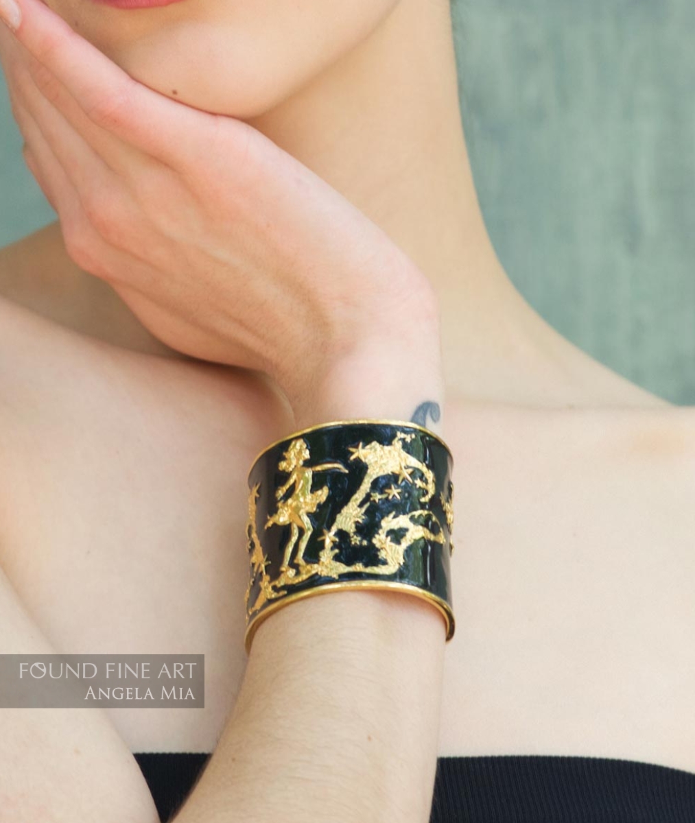 "She Moves the Stars" - Cuff - Gold & Black