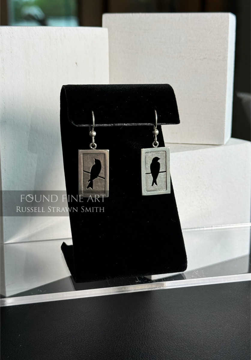 Cliff Swallow Silhouette, sterling