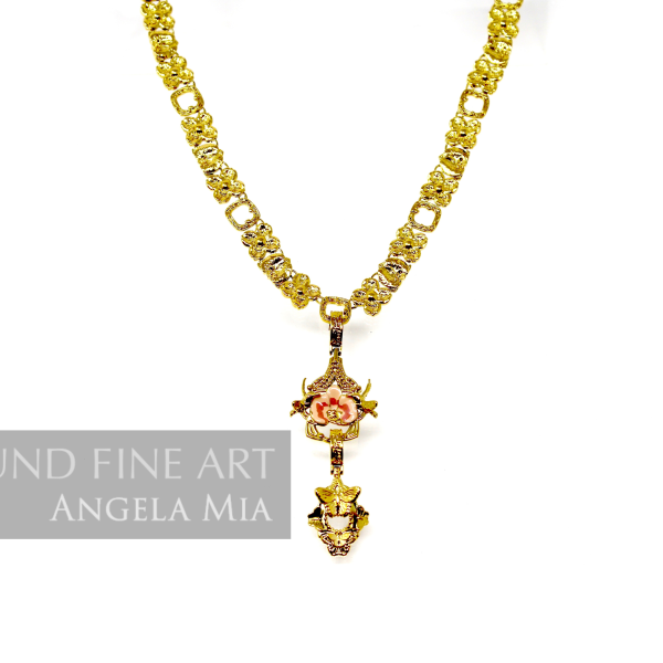 "Cherished Orchid Necklace" Gold