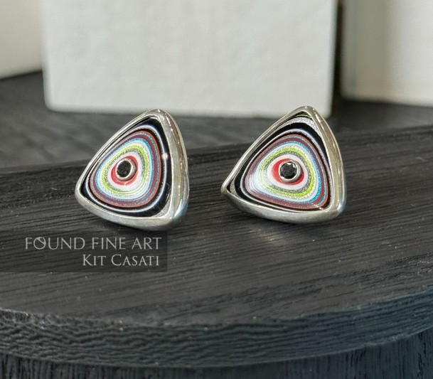 "Corvette Agate Earrings" Detroit Agate Collection