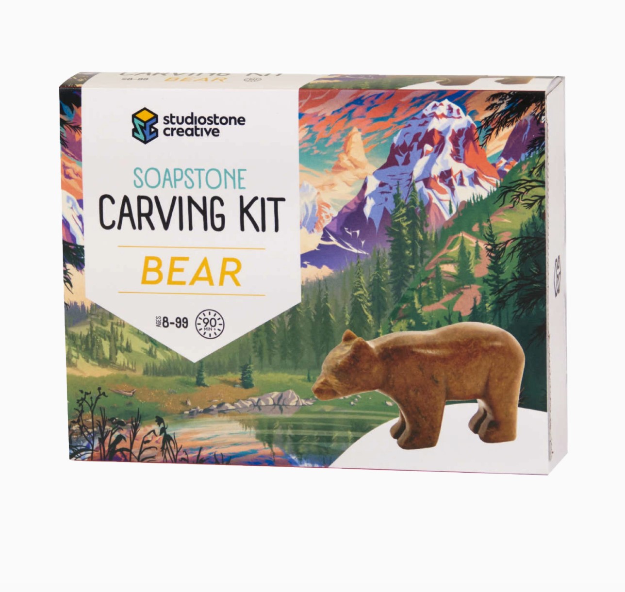 Soapstone Carving Kit, bear, wolf, cat, eagle