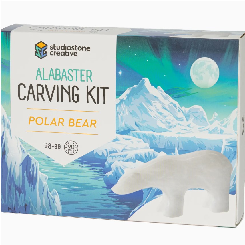 Polar Bear Alabaster Carving Kit