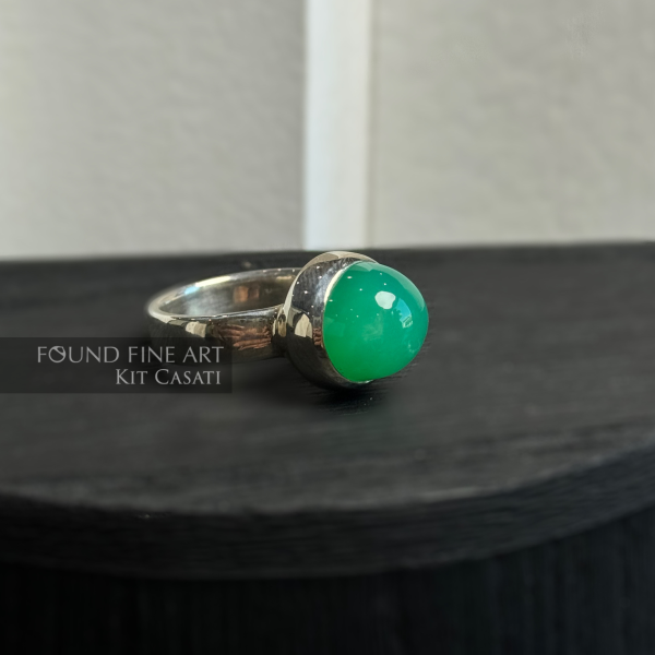 "Imperial Chrysoprase & Silver Ring" Rough to Refined Collection