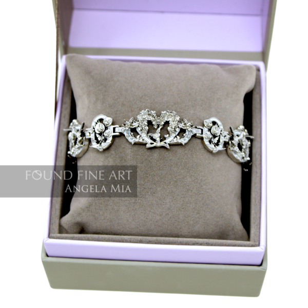 "Cherished Orchid Bracelet" White Rhodium