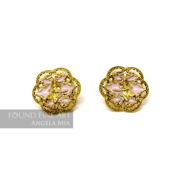 "Fly Away" Earrings- Gold & Pink