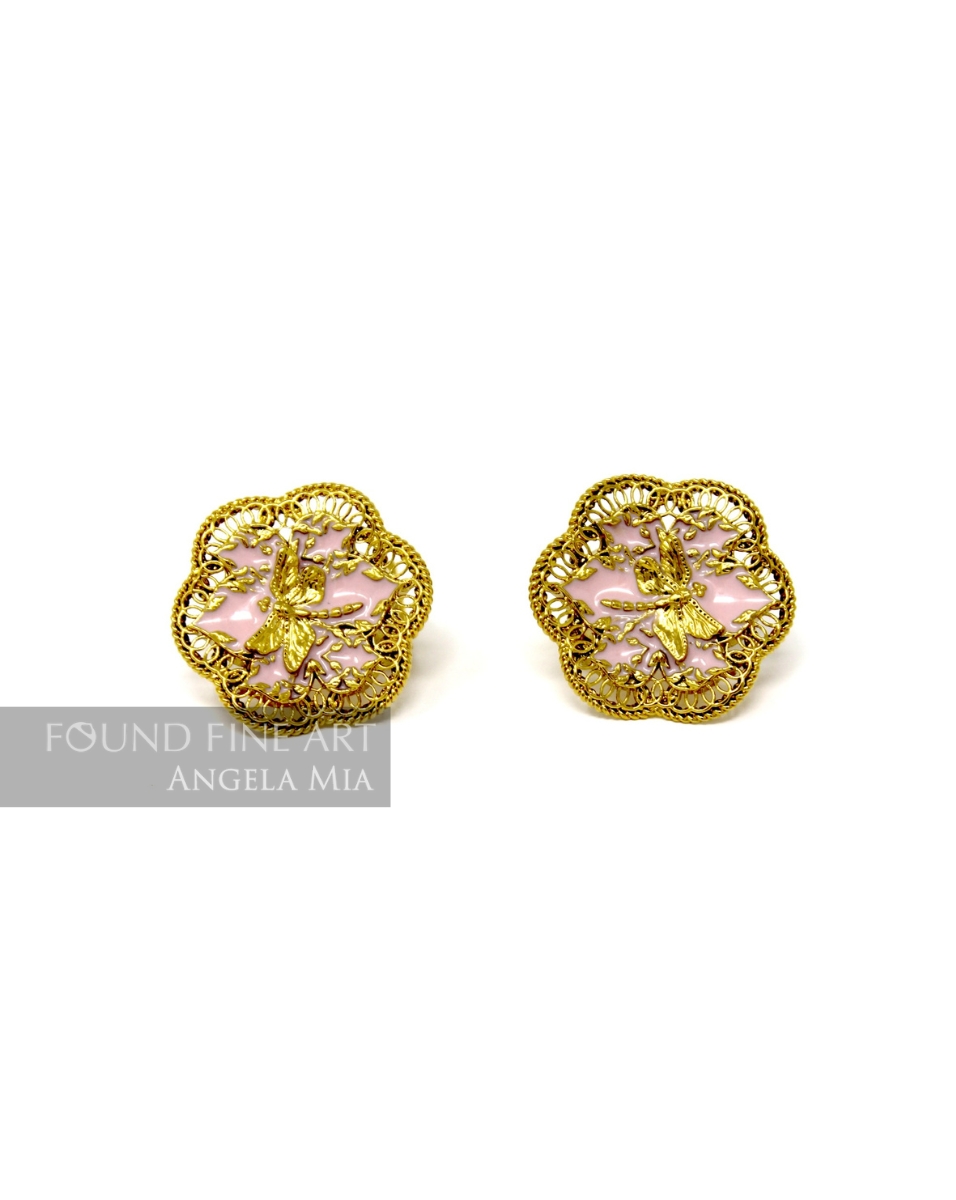 "Fly Away" Earrings- Gold & Pink