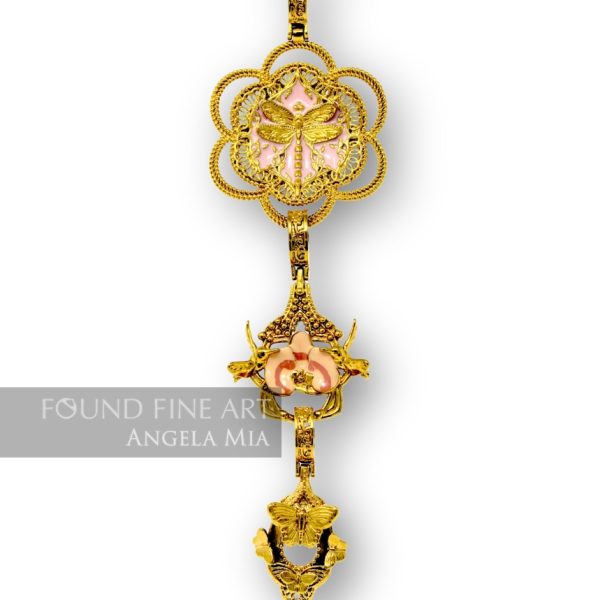 "Fly Away" Necklace Gold & Pink