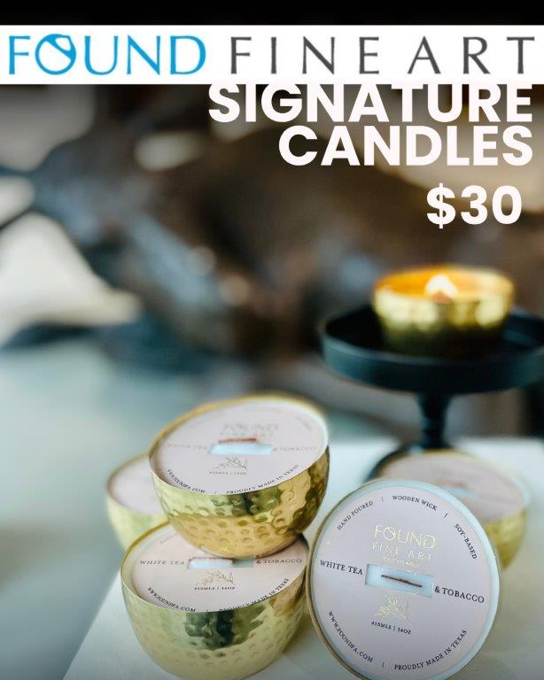 Found Fine Art Candle- White Tea & Tobacco