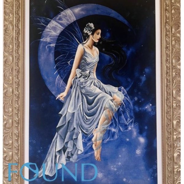 "Framed Girl + Moon Tabriz Rug"