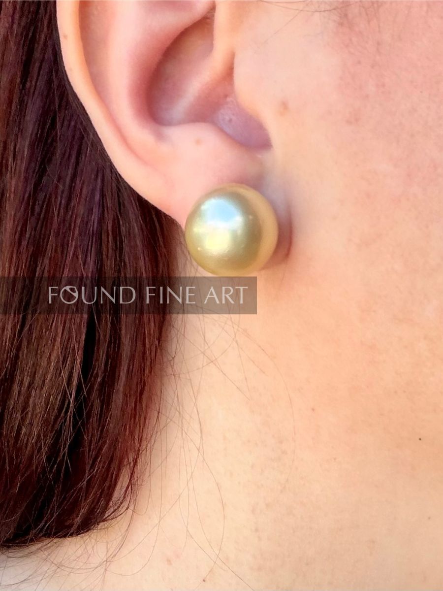 P62- Golden South Sea Pearl Studs