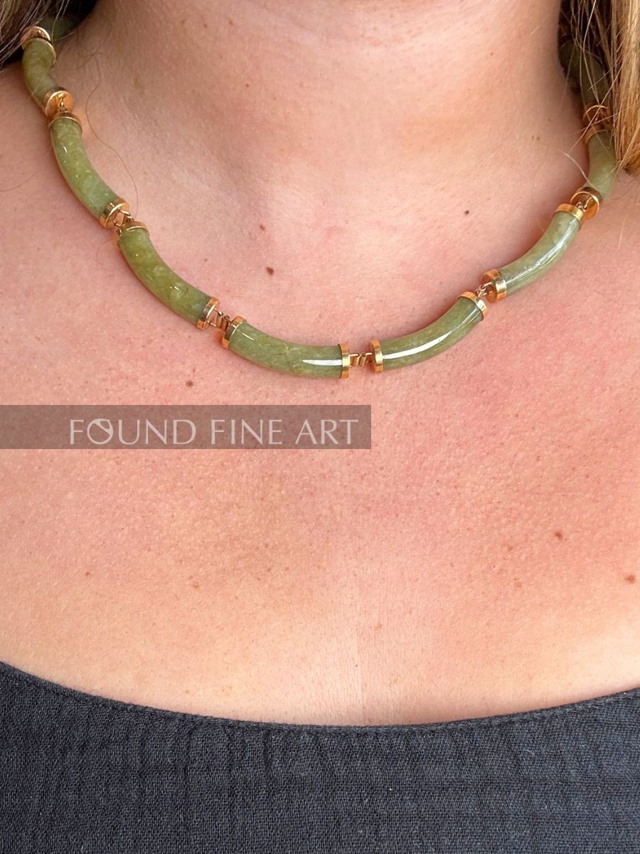 J3-2 Sage Burana Jade Linked Necklace